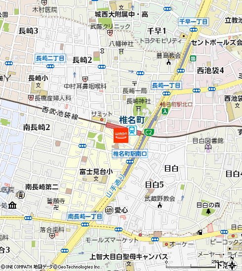まいばすけっと椎名町駅前店付近の地図